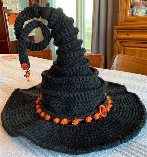 Dainty crochet witch hat
